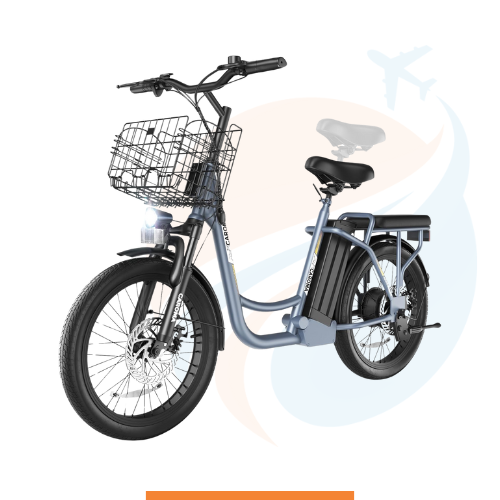 Caroma Peak, bicicleta eléctrica de 20" de 1200 W con asiento ajustable Color: 20"x 2" Gris (con cesta)